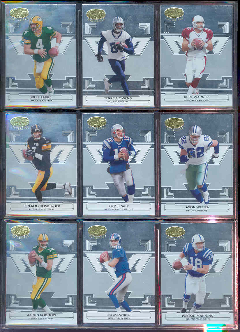 2006 Leaf Certified Materials Football Set 1-150 w/ Brett Favre Terrell Owens Kurt Warner Jason Witten Tom Brady Ben Rothlisberger Peyton Manning Aaron Rodgers and others Low Shipping!!! 