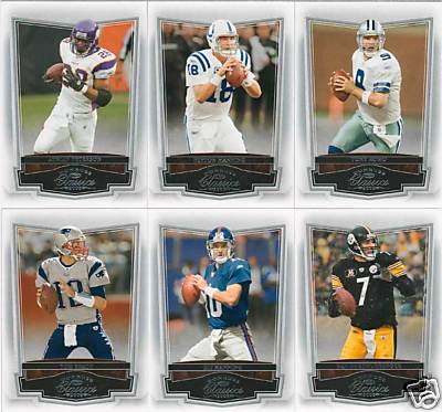 2008 Donruss Classics Football Complete Base Set (1-100) (Incls stars such as Adrian Peterson, Tomlinson, Romo, Favre, Manning, Brady, Bush, Roethlisberger & more)