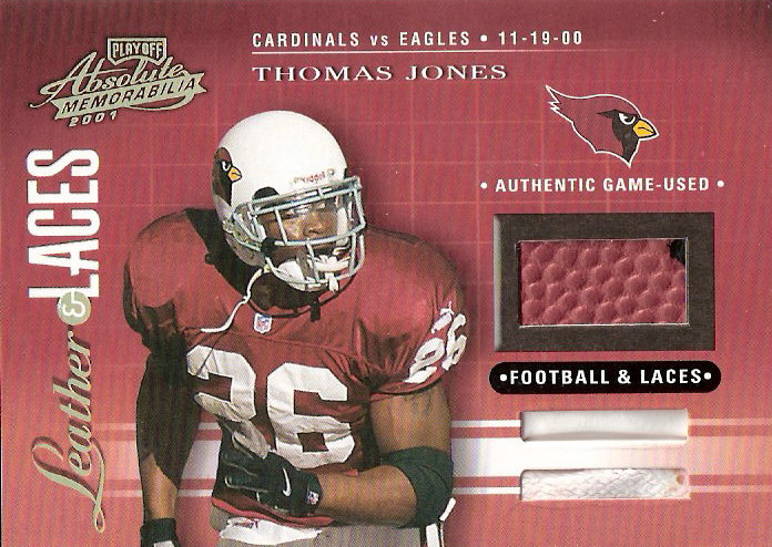 2001 Absolute Memorabilia Leather and Laces Combos #LL2 Thomas Jones