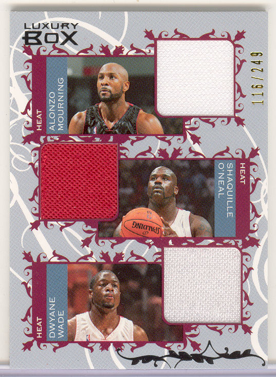 2006-07 Topps Luxury Box Courtside Relics Triple #MOW Alonzo Mourning/Shaquille O'Neal/Dwyane Wade