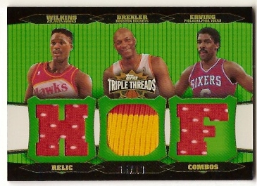 2006-07 Topps Triple Threads Relics Combos Emerald #45 Dominique Wilkins/Clyde Drexler/Julius Erving