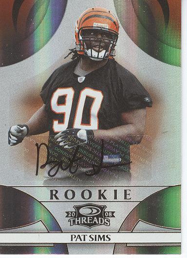 2008 Donruss Threads Rookie Autographs Silver #218 Pat Sims