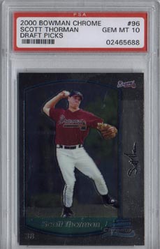 2000 Bowman Chrome Baseball Draft Picks #96 Scott Thorman Rookie PSA Gem Mint 10