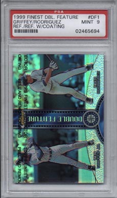 1997 Topps Finest Baseball #DF1 Ken Griffey Jr / Alex Rodriguez Refractor w/coating Mint PSA 9 NICE!