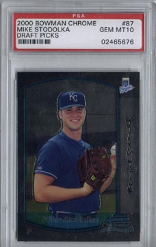 2000 Bowman Chrome Baseball Draft Picks #87 Mike Stodolka Rookie Gem Mint PSA 10 