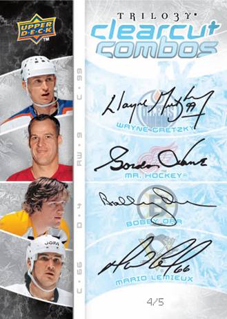 2008 - 09 ( 2009 ) Upper Deck Trilogy Hockey Factory Sealed Hobby Box - 3 Rookies & 3 Autographs ( Possible Wayne Gretzky Bobby Orr Sidney Crosby ) & 3 Memorabilia Cards Per Box On Avg - In Stock Now 