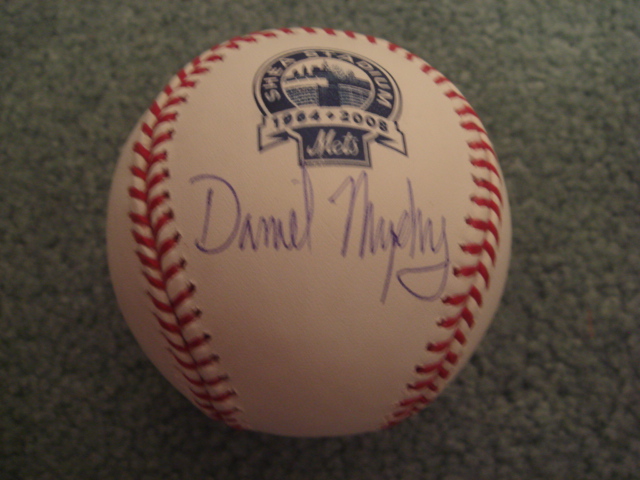 Daniel Murphy Autographed Official MLB Shea Stadium Final Season Baseball With Steiner COA