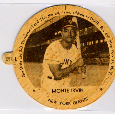 1954 Dixie Lids #5 Monte Irvin