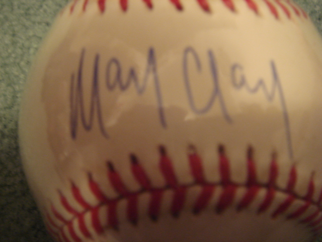 Mark Clark Autographed Official N.L. Baseball With COA 