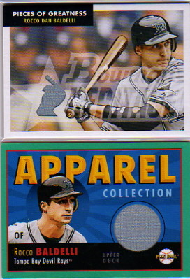 2007 Bowman Heritage Pieces of Greatness #RB Rocco Baldelli Jsy F