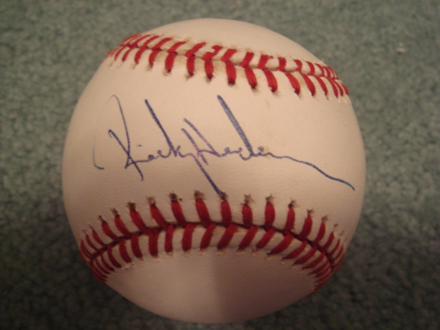 Rickey Henderson Autographed Official A.L.Bobby Brown Baseball With PSA COA