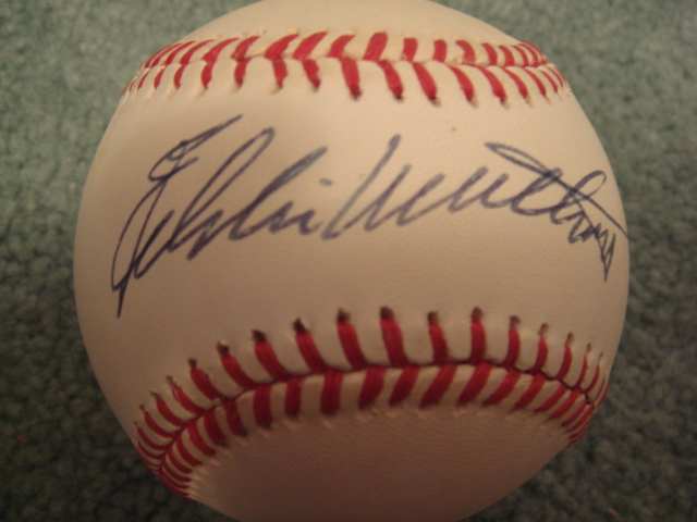 Eddie Mathews Autographed Official A.L. Bobby Brown Baseball With PSA COA