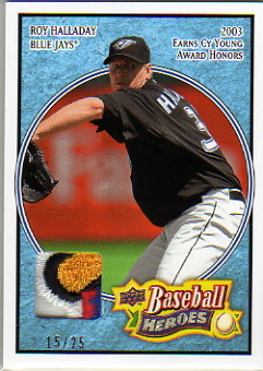 2008 Upper Deck Heroes Patch Light Blue #169 Roy Halladay