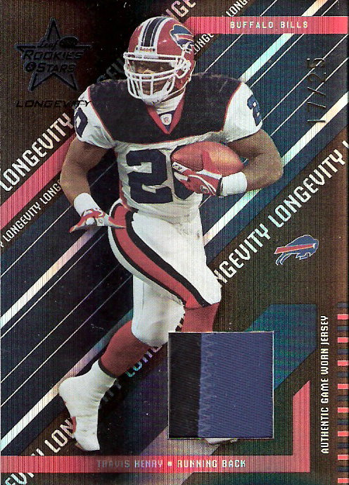 2004 Leaf Rookies and Stars Longevity Materials Black #13 Travis Henry/25