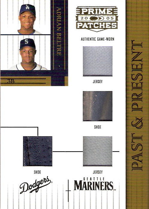 2005 Prime Patches Past and Present Double Swatch Combo #8 A.Beltre J-J-SH-SH/150