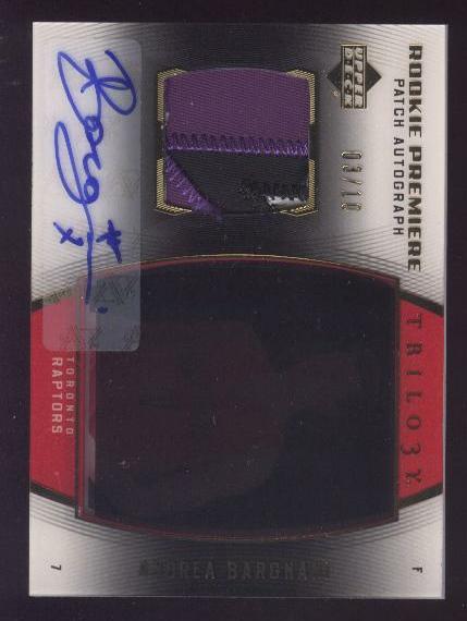 2006-07 Upper Deck Trilogy Gold #98 Andrea Bargnani JSY AU
