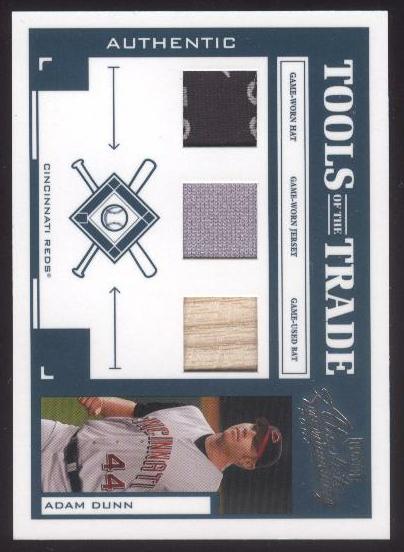 2004 Absolute Memorabilia Tools of the Trade Material Trio #2 Adam Dunn A/100