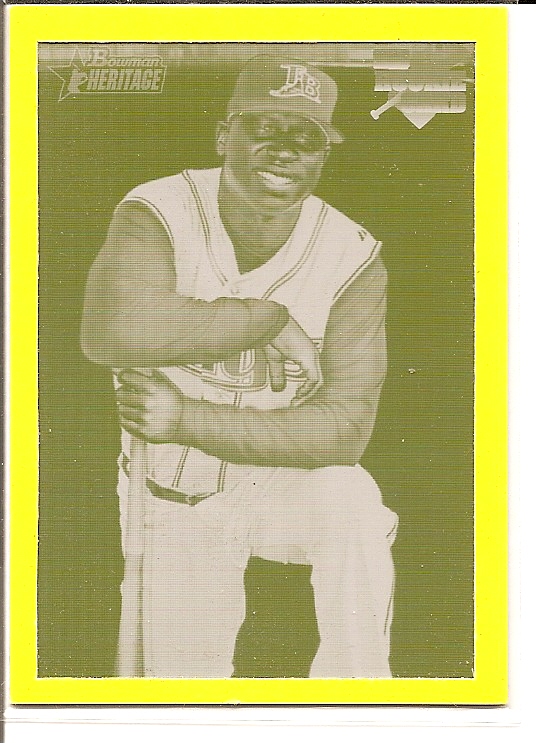 2007 Bowman Heritage Printing Plates Yellow #249 Delmon Young front image