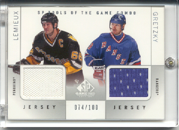 2000-01 SP Game Used Tools of the Game Combos #CLG Mario Lemieux/Wayne Gretzky