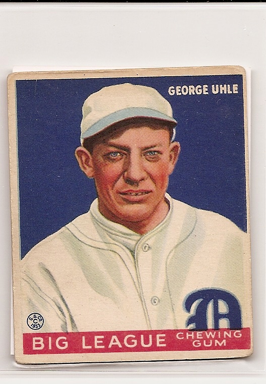 1933 Goudey #100 George Uhle RC