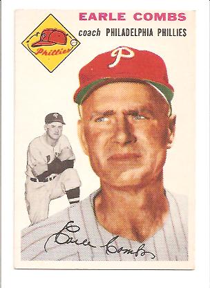 1954 Topps #183 Earle Combs CO