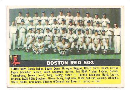 1956 Topps #111 Boston Red Sox TC