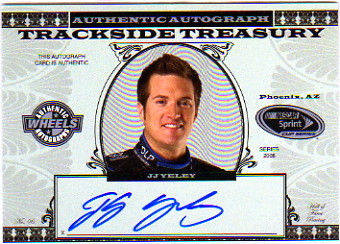 2008 Wheels American Thunder Trackside Treasury Autographs #JY J.J. Yeley