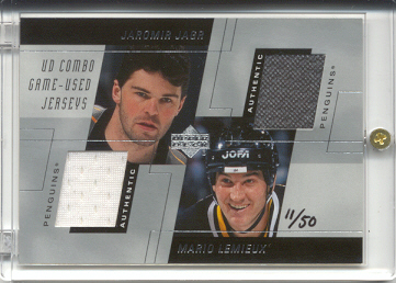 2000-01 Upper Deck Game Jersey Combos #DJL Jaromir Jagr/Mario Lemieux