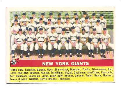 1956 Topps #226 Giants TC EX+ Actual scan