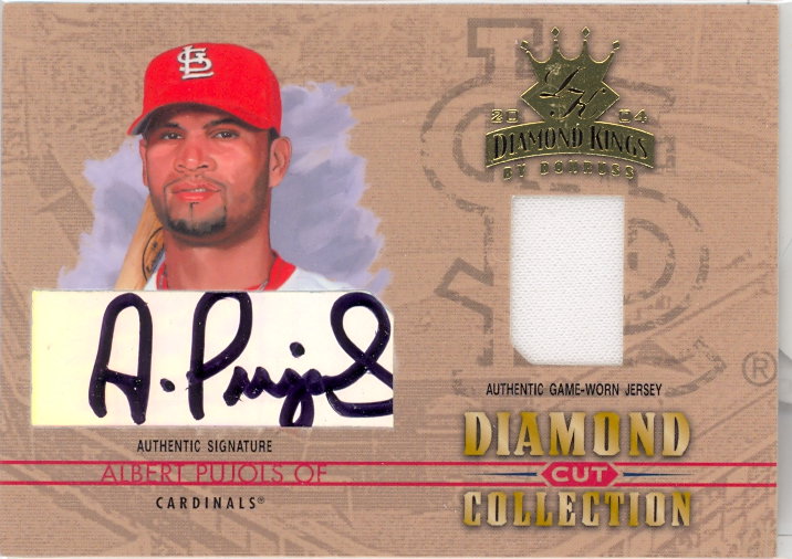 2004 Diamond Kings Diamond Cut Combos Signature #9 Albert Pujols Jsy/5