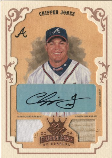 2004 Diamond Kings DK Combos Framed Bronze #31 Chipper Jones Bat-Jsy/5