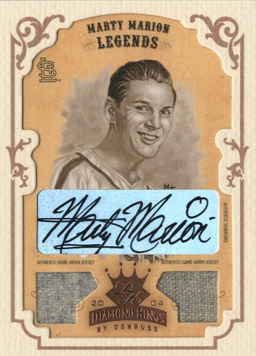 2004 Diamond Kings DK Combos Framed Bronze Sepia #162 Marty Marion LGD Jsy-Jsy/5