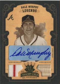 2004 Diamond Kings DK Combos Framed Gold Sepia #159 Dale Murphy LGD Bat-Jsy/5