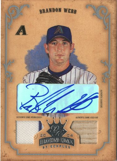 2004 Diamond Kings DK Combos Silver #35 Brandon Webb Bat-Jsy/6
