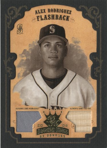 2004 Diamond Kings DK Materials Framed Gold Sepia #154 A.Rodriguez FB Bat-Jsy/5