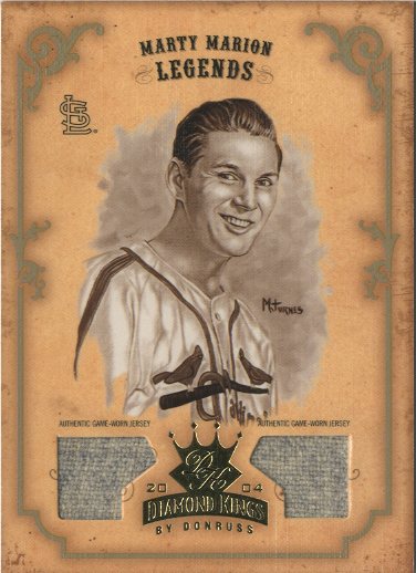 2004 Diamond Kings DK Materials Gold Sepia #162 M.Marion LGD Jsy-Jsy/3