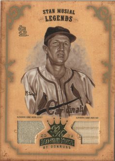 2004 Diamond Kings DK Materials Gold Sepia #173 Stan Musial LGD Bat-Jsy/3