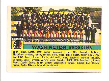 1956 Topps #61 Wash.Redskins SP