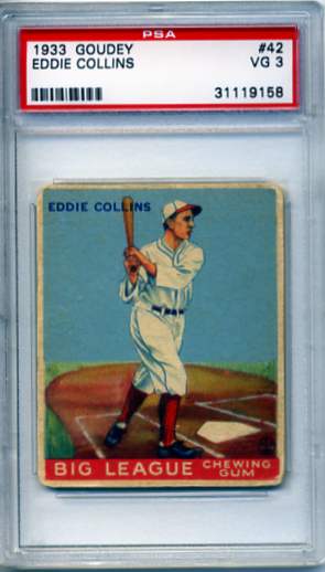 1933 Goudey #42 Eddie Collins RC