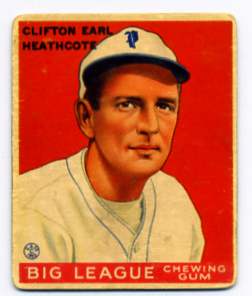 1933 Goudey #115 Cliff Heathcote RC