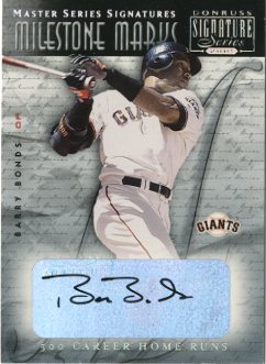 2001 Donruss Signature Milestone Marks Masters Series #4 Barry Bonds