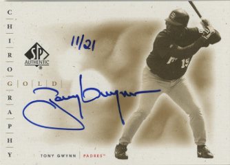 2001 SP Authentic Chirography Gold #GTOG Tony Gwynn/21