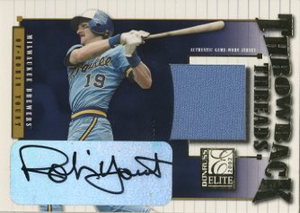 2002 Donruss Elite Throwback Threads Autographs #30 Robin Yount/10