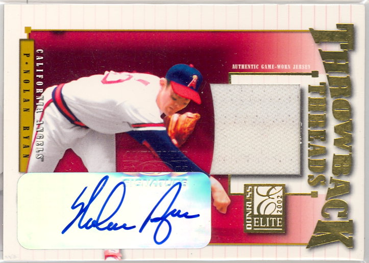 2002 Donruss Elite Throwback Threads Autographs #62 Nolan Ryan Angels/10