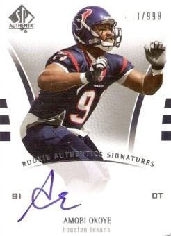 2007 SP Authentic #250 Amobi Okoye AU RC