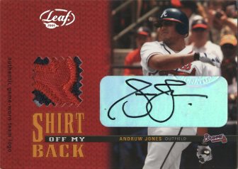 2004 Leaf Shirt Off My Back Team Logo Patch Autographs #2 Andruw Jones