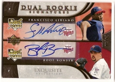 2006 Exquisite Collection Gold #15 Francisco Liriano/Boof Bonser