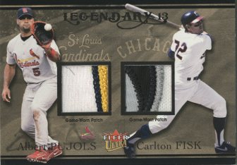 2004 Ultra Legendary 13 Dual Game Used Gold #APCF Albert Pujols Patch/Carlton Fisk Patch