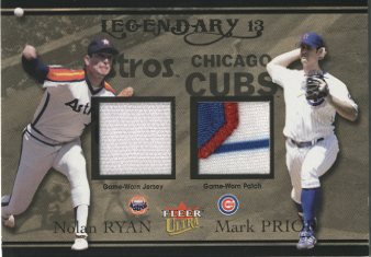 2004 Ultra Legendary 13 Dual Game Used Gold #NRMP Nolan Ryan Patch/Mark Prior Patch
