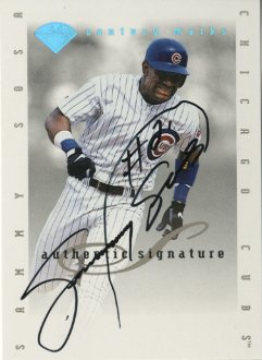 1996 Leaf Signature Extended Autographs Century Marks #28 Sammy Sosa